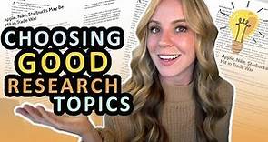How to Choose a GOOD Research Topic: Research Papers for Beginners