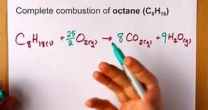 Complete Combustion of Octane (C8H18) Balanced Equation