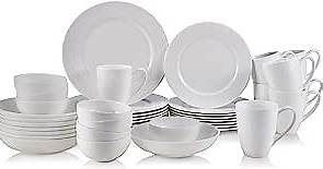 Mikasa Annabele Chip Resistant 40-Piece Dinnerware Set, Service For 8,White