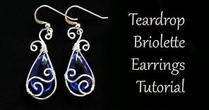 How to Make Teardrop Earrings with Pear Briolette - Wire Wrapped Jewelry Tutorial