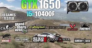 GTX 1650 + i5 10400F : Test in 10 Games - GTX 1650 GAMING