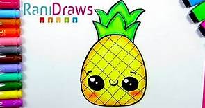 Cómo dibujar una PIÑA KAWAII - Dibujos kawaii fáciles