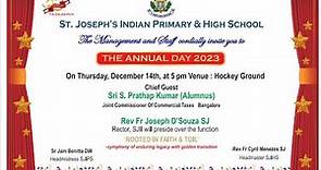 THE ANNUAL DAY 2023 | ST . JOSEPH'S INDIAN PRIMARY & HIGH SCHOOL | Live