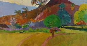 Paul Gauguin, paesaggio tahitiano con montagna < Artesplorando