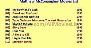 Matthew McConaughey Movies List