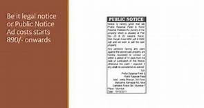 Public Notice ads in Newspapers for Public, Legal Notice
