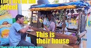 Travel to the Philippines and Meet the Homeless Filipino Family Who Sleep in a Cart. World's Society