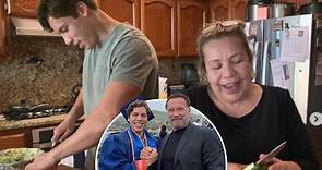 Arnold Schwarzenegger’s love child Joseph Baena is identical to famous father as he pumps iron and shows off m