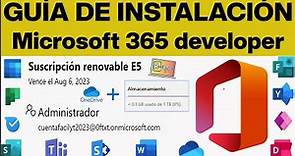 OFFICE 365 -GUÍA DE INSTALACIÓN Microsoft 365 DEVELOPER