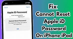 Cannot Reset Apple iD Password - How To Fix Cannot Reset Apple.iD Password Error On iPhone iPad 2023