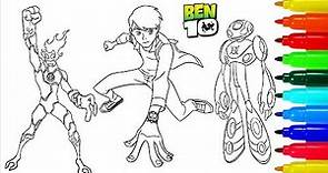 BEN 10 Coloring Pages # 4 | Colouring Pages For Kids With Colored Markers