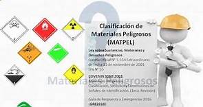 Clasificación de Materiales Peligrosos (MATPEL)