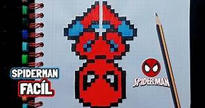 cómo dibujar a spiderman ( hombre araña ) facil | dibujar a spiderman | paso a paso Gou pixel art