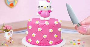 Cutest Pink Cake 🎁 How To Make Miniature HELLO KITTY Birthday Cake 💗 Best Mini Cakes Idea