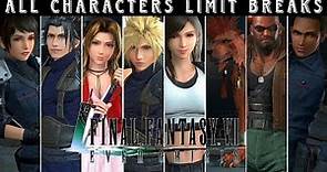 All 9 Characters Limit Breaks Showcase - Final Fantasy 7 Ever Crisis