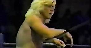 Ric Flair and Dewey Robertson (Missing Link) vs Roddy Piper and Jimmy Snuka. 1981