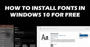 How to Install Fonts in Windows 10 for FREE