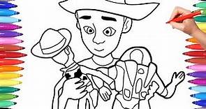 TOY STORY COLORING BOOK FOR KIDS - DRAWING AND COLORING WOODY AND BUZZ