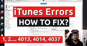 iTunes ERRORS [1,2….4000,4013] HOW TO FIX?
