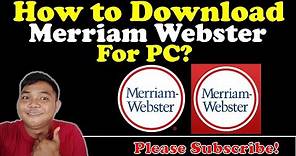 How To Download Merriam Webster For PC? | Mister Learning