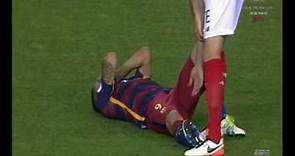 Este fue el momento de la lesión de Luis Suárez en la final de la Copa del Rey