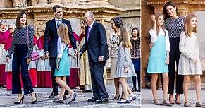 Letizia e Felipe di Spagna con le figlie Leonor e Sofia, famiglia mera...