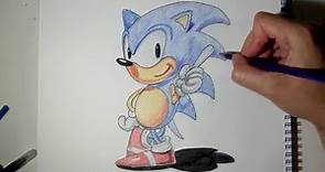 Cómo dibujar a Sonic paso a paso con lápices - Dibujos para Pintar
