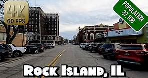 Driving Around Downtown Rock Island, Illinois in 4k Video