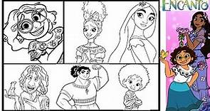 Disney ENCANTO Coloring Page MADRIGAL Family MIRABEL Bruno Isabel Luisa Dolores Coloring Book