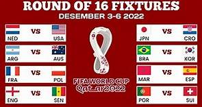 fixtures Round of 16 world cup 2022 qatar ~ match schedule round of 16 fifa World cup qatar