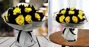 12roses bouquet | How to wrap a bouquet of flowers | How to make a bouquet | Yellow rose bouquet