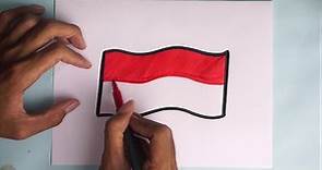 How to draw the National Flag of Indonesian | drawing the Indonesian Flag