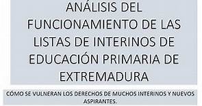 Cómo Funcionan Las Listas de Interinos EP Extremadura