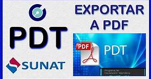 PDT SUNAT | Imprimir en PDF y acceder a SOL