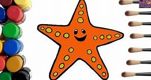 Starfish Coloring Pages | How to Draw a Starfish Easy Step by Step