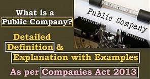 What is a Public Company as per Companies Act 2013 || Detailed Explanation With Examples