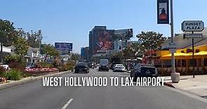 [4K] West Hollywood to Los Angeles Airport, LAX, WeHo, Sunset Strip, La Cienega, Traffic, ASMR