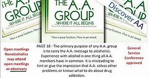 The A.A. Group...Where It All Begins / definition - distinction between Open and Closed AA meetings