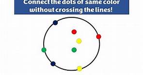Connect the dots of same color without crossing the lines! #brainteaser