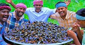 50 KG MUSSELS | River Mussels Fry Recipe Cooking & Eating In Village | Rare Healthy Recipe