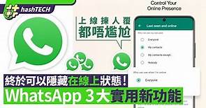 WhatsApp 3大實用 新功能｜可隱藏「在線上」狀態！閱後即焚升級