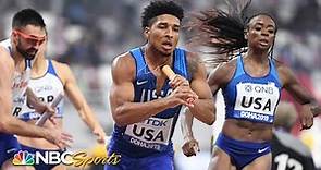 Team USA sets world record in mixed 4x400 relay, advances to finals | NBC Sports