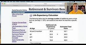 Social Security Life Expectancy Calculator (2019)