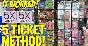 5 TICKET METHOD WORKED! $$$!! Lottery Scratch Off Tips