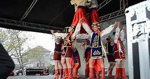 Baile tipico en el pueblo de Negostina, Bucovina, Rumania