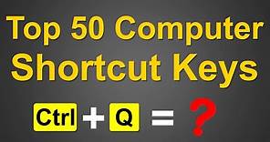 Top 50 Computer Keyboard Shortcut Keys | Computer Shortcut Keys | Top Keys | Best Keys | AlphaRez