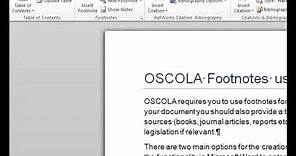 OSCOLA Word Footnotes