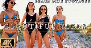 Wonderful Beach Beautiful Girls 4K Videos With Relaxation Music