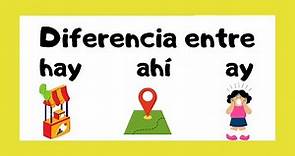🔴 Diferencia entre HAY - AHÍ y AY 👩🏻‍🏫| Ortografía y usos 🤓