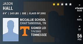 Jason Hall 2002 Strongside Defensive End Tennessee